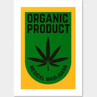 Organic Marijuana Badge Posters and Art